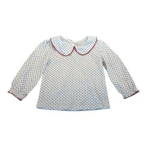 Vintage Y2K Blueberi Boulevard Polka Dot Peter Pan Collared Shirt